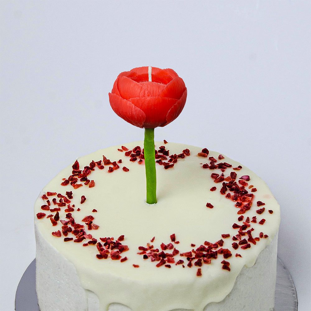 Raudona gimtadienio žvakė