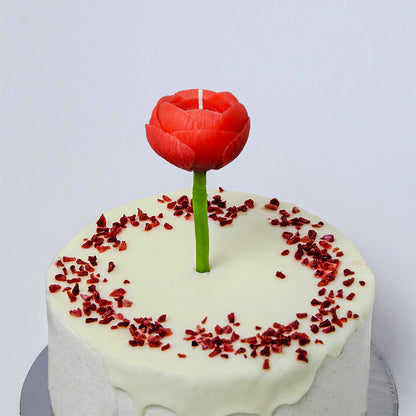 Raudona gimtadienio žvakė