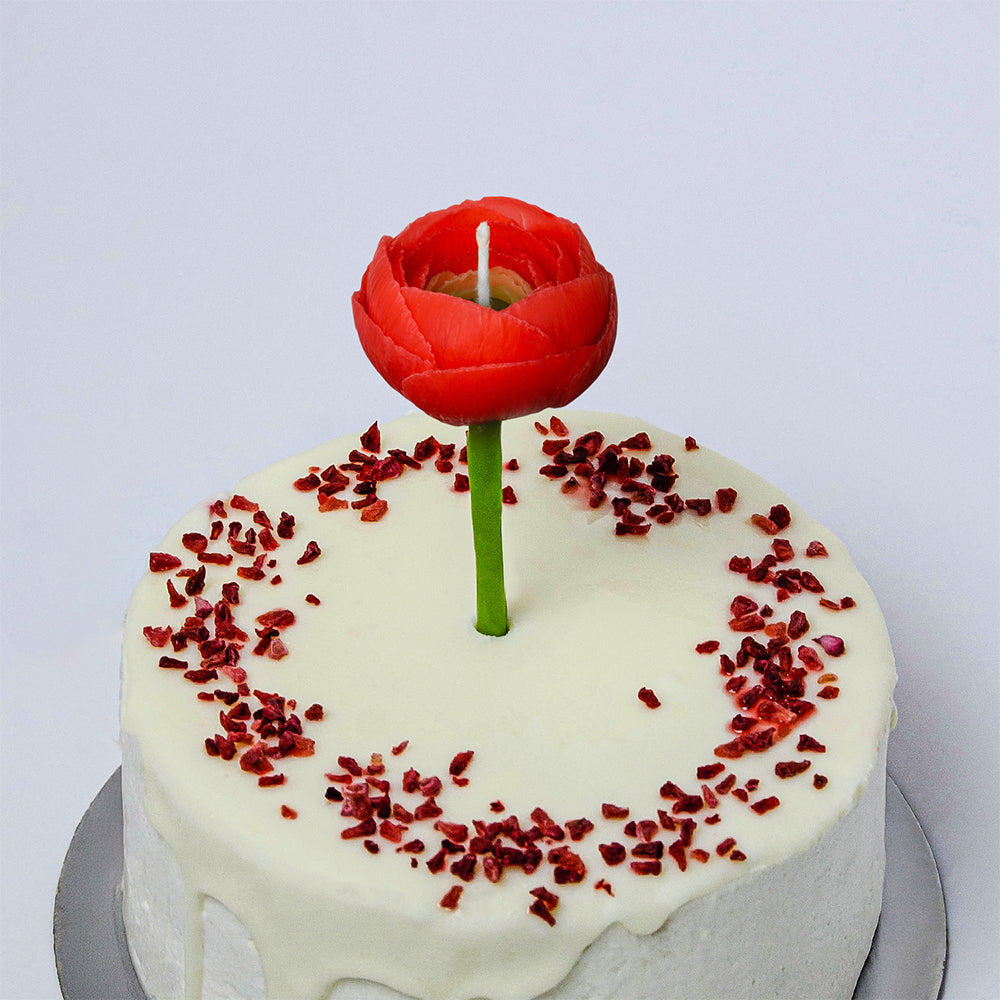 Raudona gimtadienio žvakė